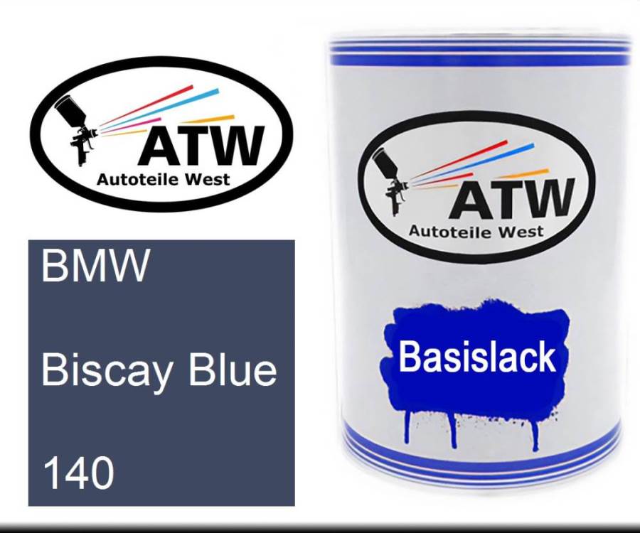 BMW, Biscay Blue, 140: 500ml Lackdose, von ATW Autoteile West.